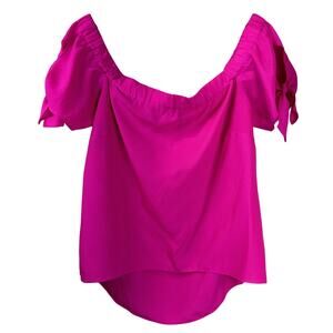 Amanda U Shirt Women Small Hot‎ Pink Off Shoulder Summer Classic Staple
